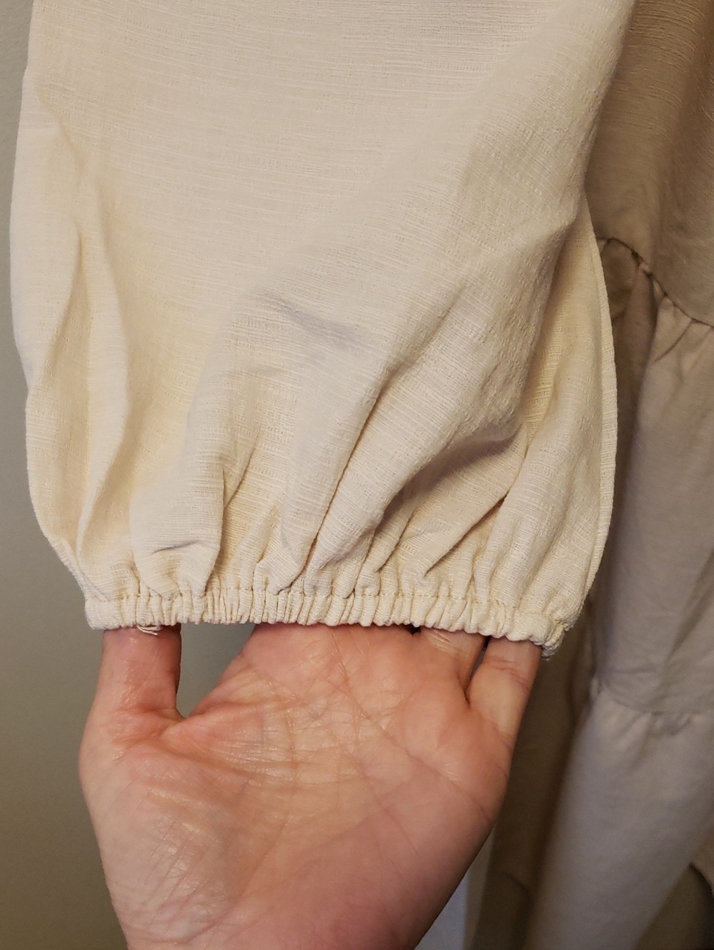 NWT Jacquie The Label Cotton Cream Tiered Midi Dress with Square Neck - Picture 3 of 5